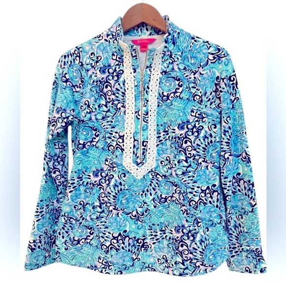 Lilly Pulitzer Janie Popover Light Aquia - Picture 3 of 7